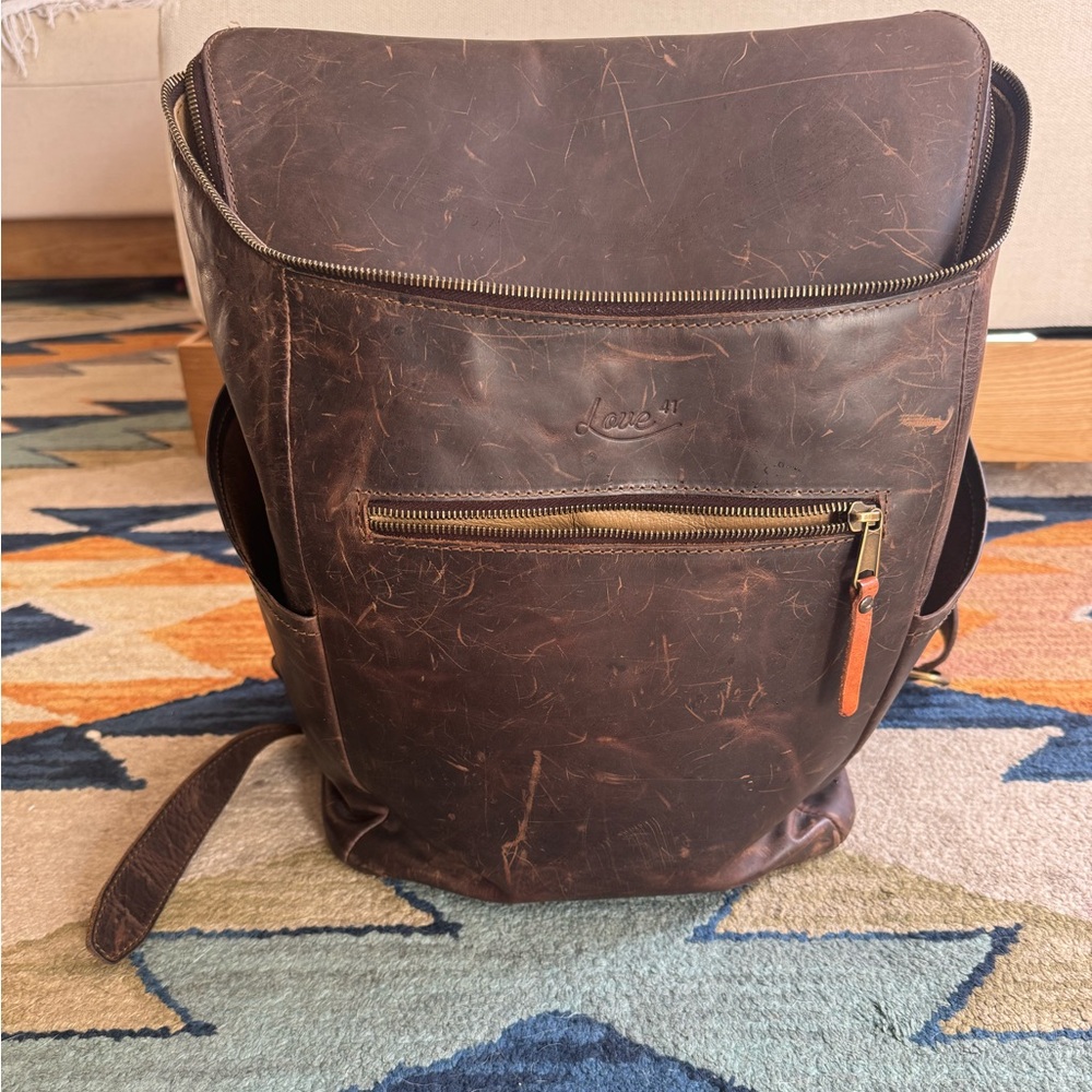 Love 41 Brown Leather Backpack